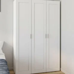 Armoire 3 portes blanche penderie et rangement 120 cm*IDMarket Online