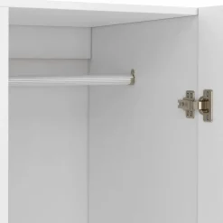 Armoire 2 portes blanche penderie avec miroir et 2 tiroirs 80 cm*IDMarket Best