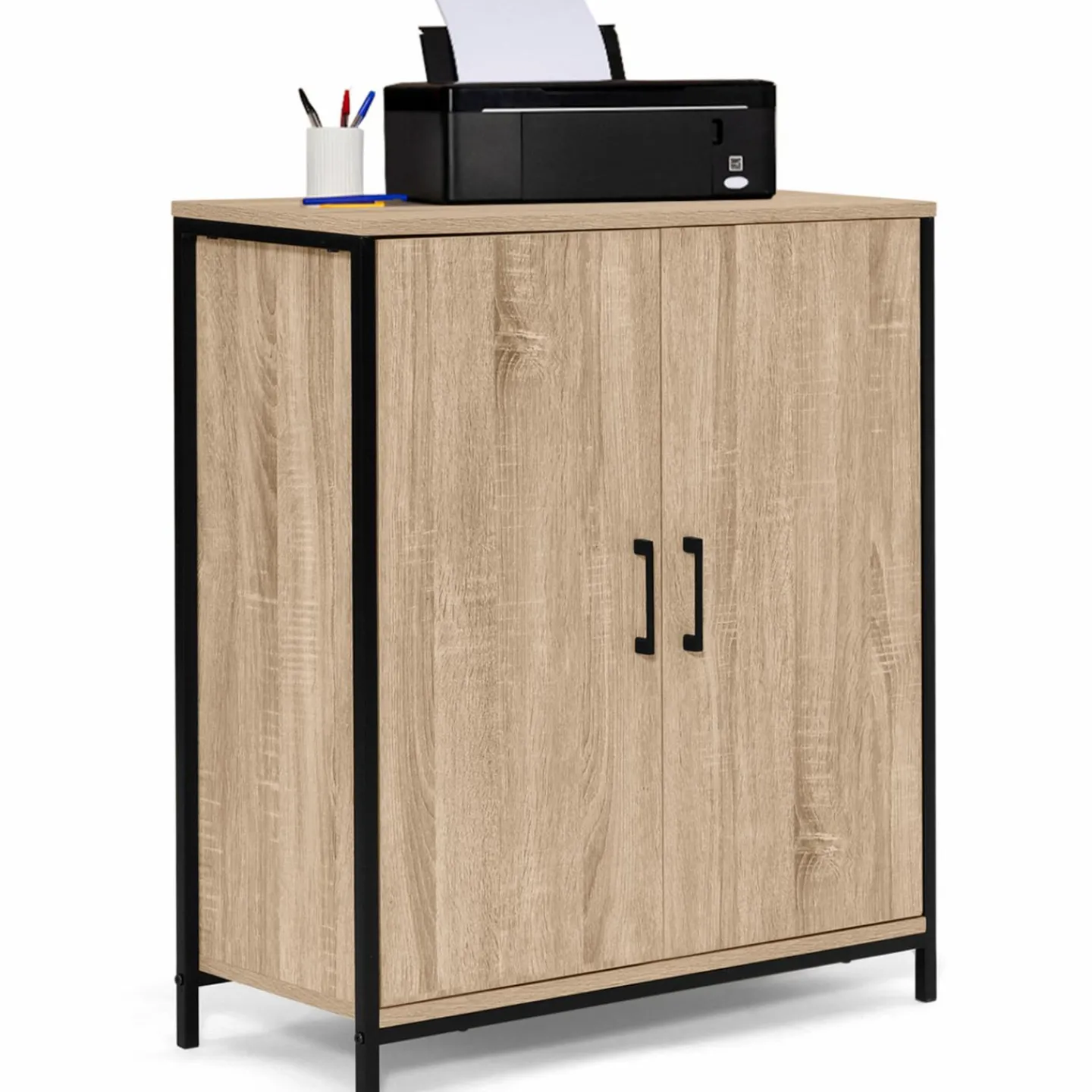 Armoire basse industrielle 2 portes*IDMarket Hot