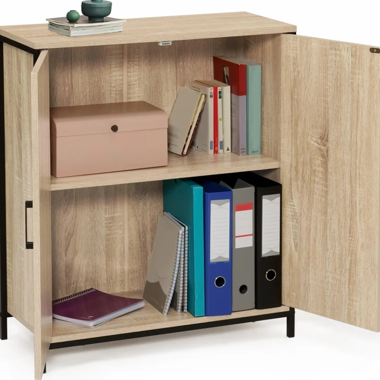 Armoire basse industrielle 2 portes*IDMarket Hot