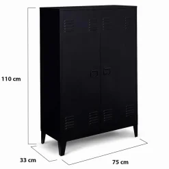 Armoire basse métallique noire*IDMarket Best