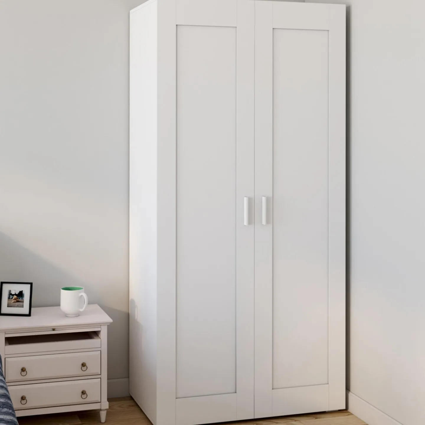 Armoire blanche 2 portes 80 cm*IDMarket Hot