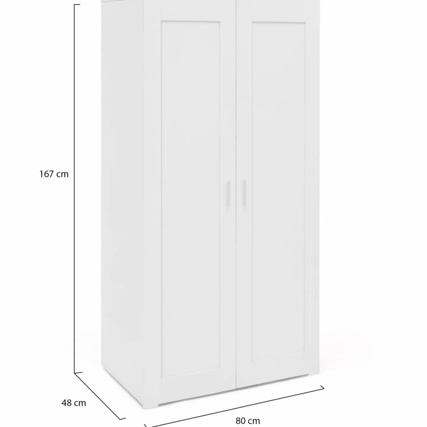Armoire blanche 2 portes 80 cm*IDMarket Hot