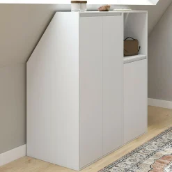 Armoire blanche sous pente 3 portes 1 niche*IDMarket New
