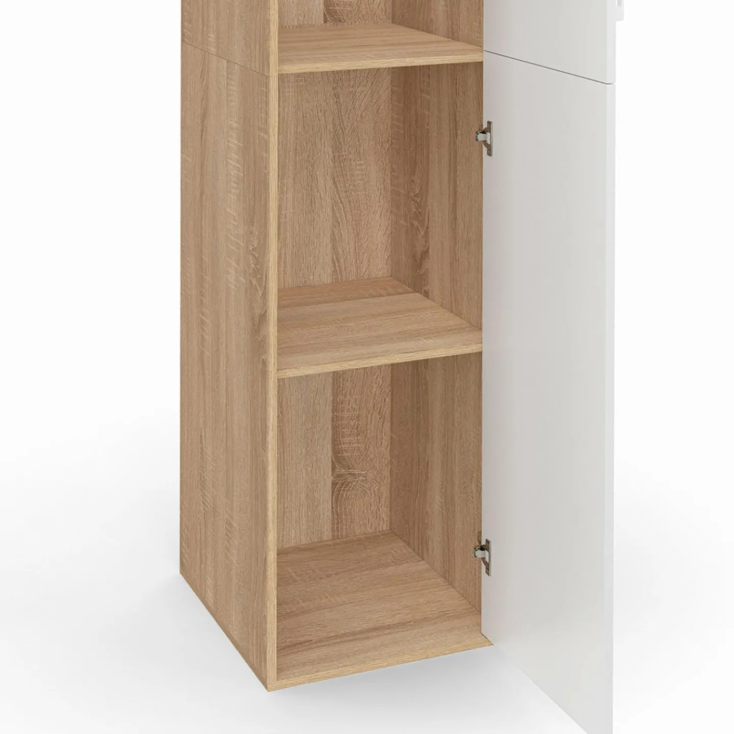 Armoire de bureau bois 180 cm multifonction 3 étagères 1 porte blanche*IDMarket Best