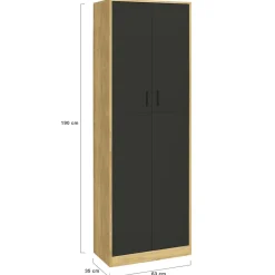 Armoire de bureau multifonction bois noir*IDMarket Hot