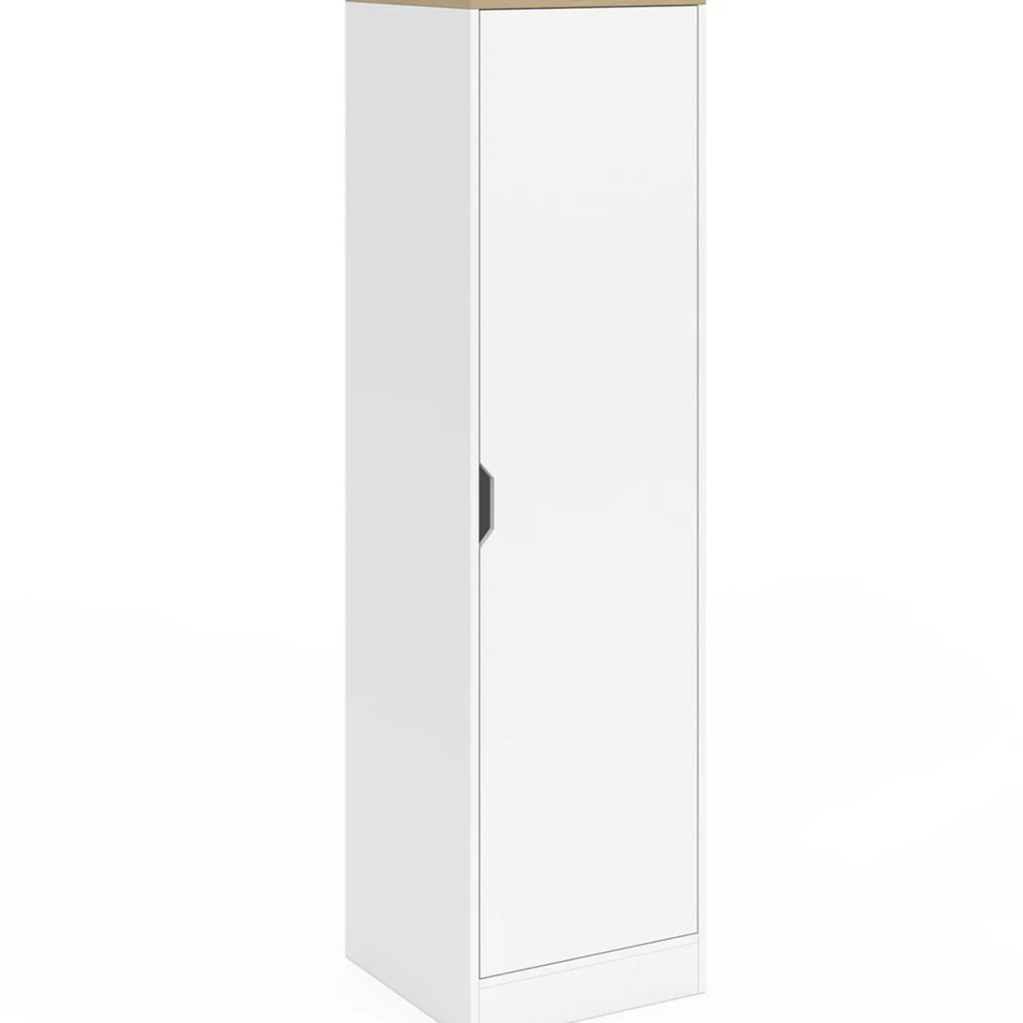 Armoire de rangement 1 porte avec étagères blanc et bois*IDMarket Hot