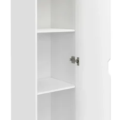 Armoire de rangement 1 porte avec étagères blanc et bois*IDMarket Hot