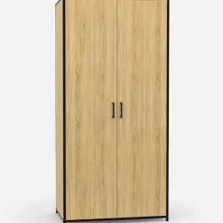 Armoire grande capacité avec penderie et étagères*IDMarket Discount