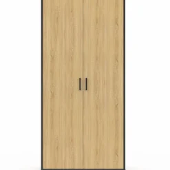 Armoire grande capacité avec penderie et étagères*IDMarket Discount