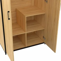 Armoire grande capacité avec penderie et étagères*IDMarket Discount