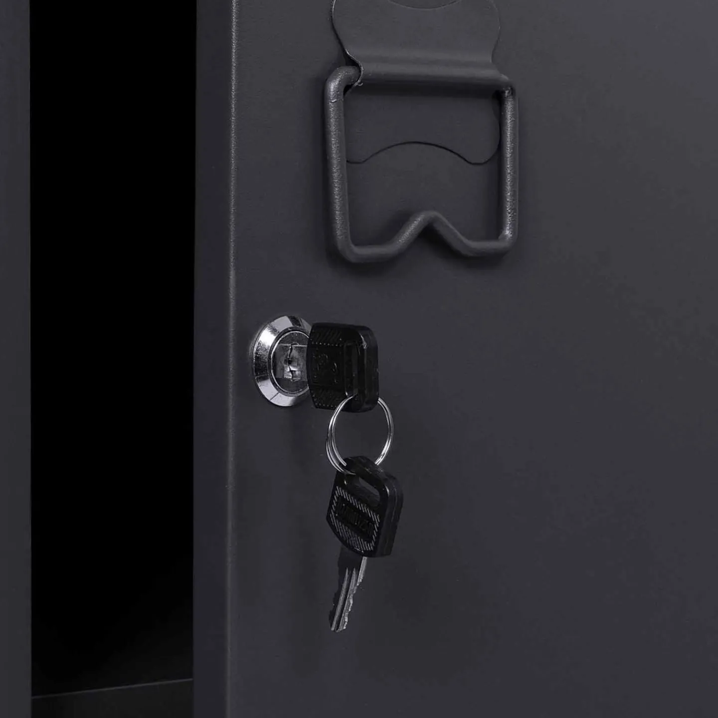 Armoire industrielle vestiaire métallique et bois gris foncé*IDMarket Discount