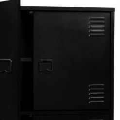 Armoire noire et bois avec 4 portes métalliques*IDMarket Clearance