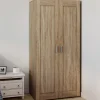 Armoire penderie en hêtre avec 2 portes et étagères*IDMarket Clearance