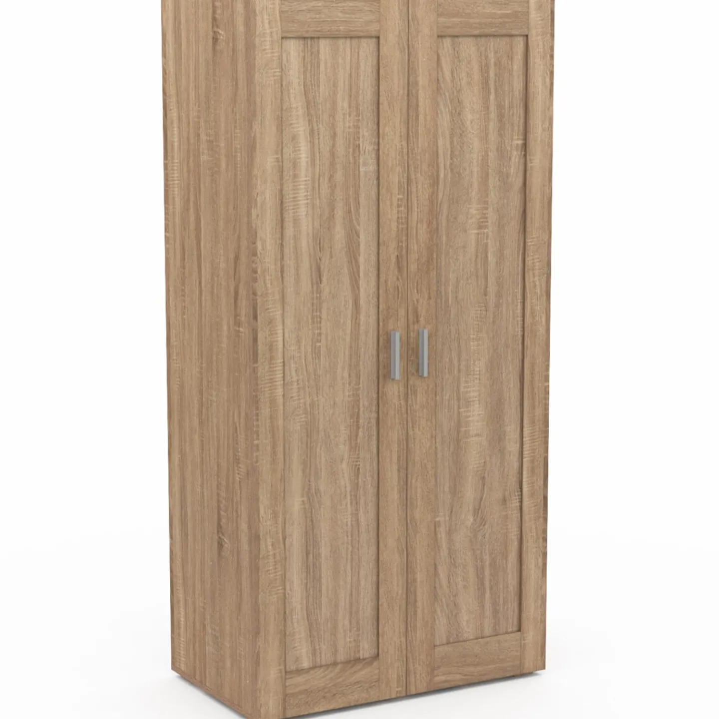 Armoire penderie en hêtre avec 2 portes et étagères*IDMarket Clearance