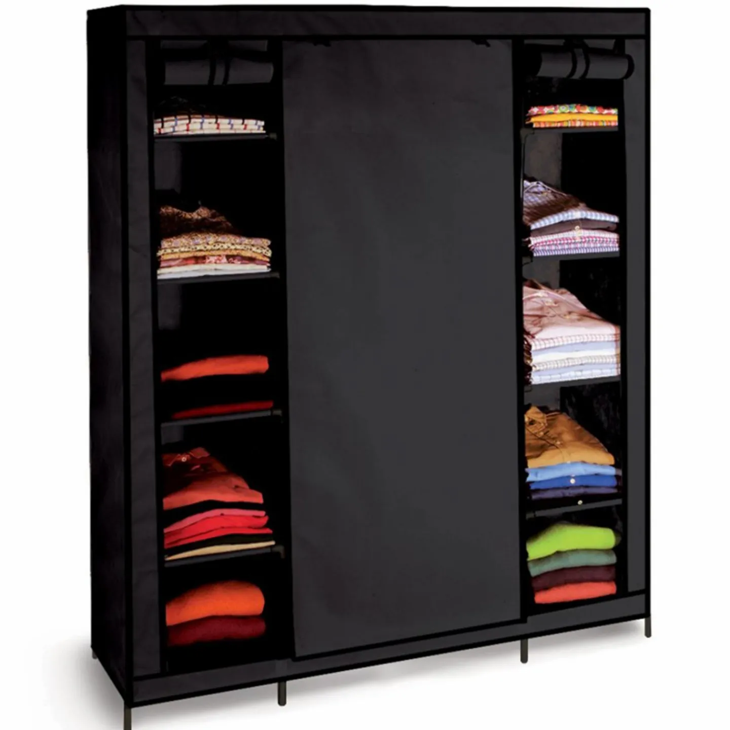 Armoire penderie en tissu noir*IDMarket Clearance
