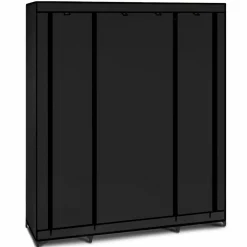 Armoire penderie en tissu noir*IDMarket Clearance