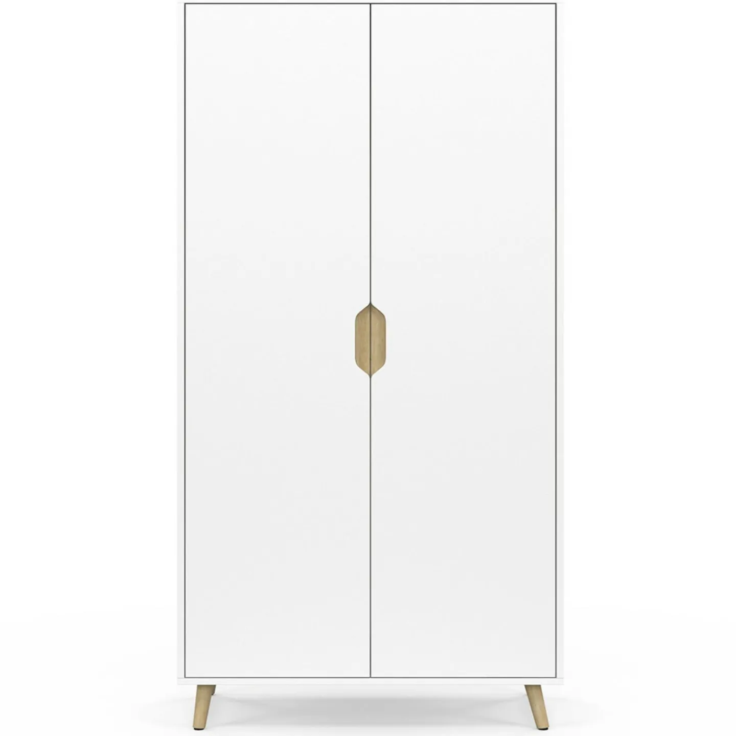 Armoire scandinave 2 portes blanche penderie 80 cm avec étagères rangement*IDMarket Outlet