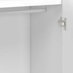 Armoire scandinave 2 portes blanche penderie 80 cm avec étagères rangement*IDMarket Outlet