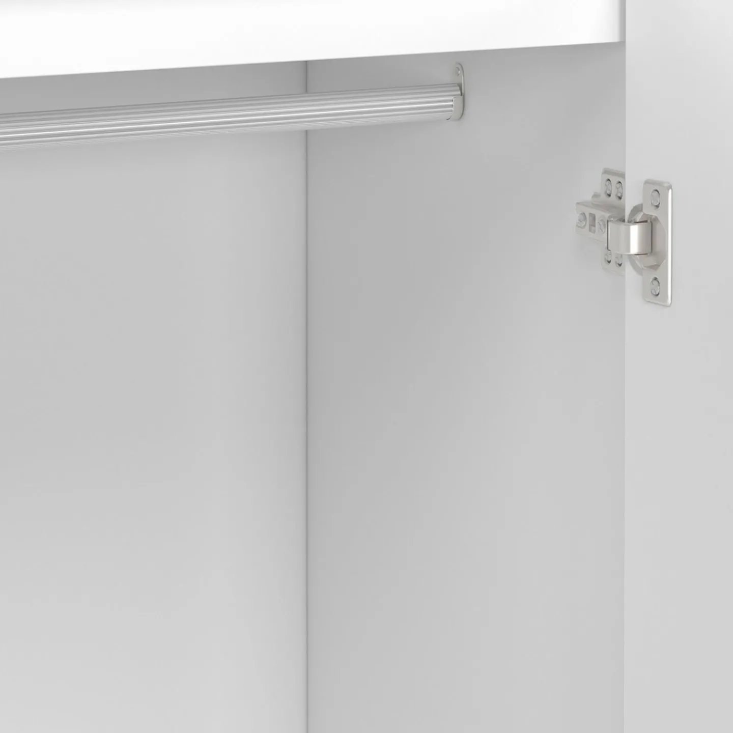 Armoire scandinave 2 portes blanche penderie 80 cm avec étagères rangement*IDMarket Outlet