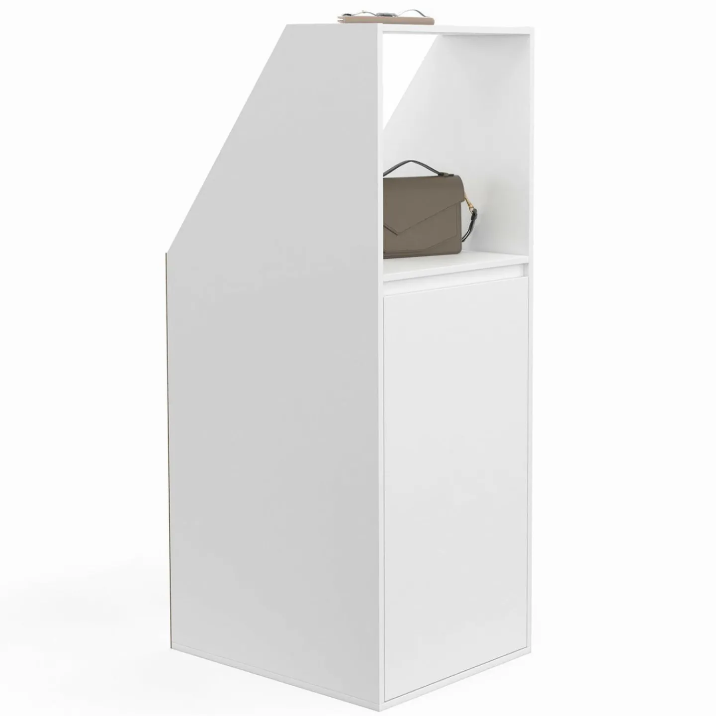 Armoire sous pente blanche 1 porte 1 niche*IDMarket Discount