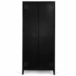 Armoire vestiaire métal noir avec 2 portes*IDMarket Outlet