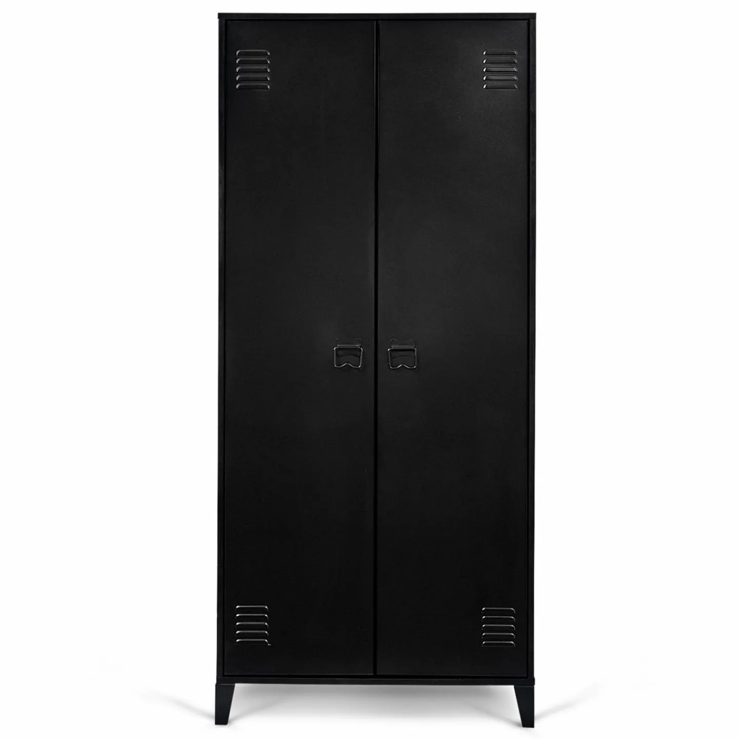 Armoire vestiaire métal noir avec 2 portes*IDMarket Outlet