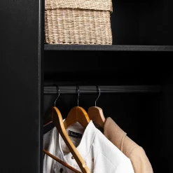 Armoire vestiaire métal noir avec 2 portes*IDMarket Outlet