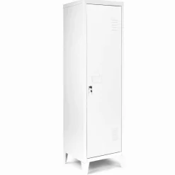 Armoire vestiaire porte métal blanche industrielle*IDMarket Hot