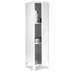 Armoire vestiaire porte métal blanche industrielle*IDMarket Hot