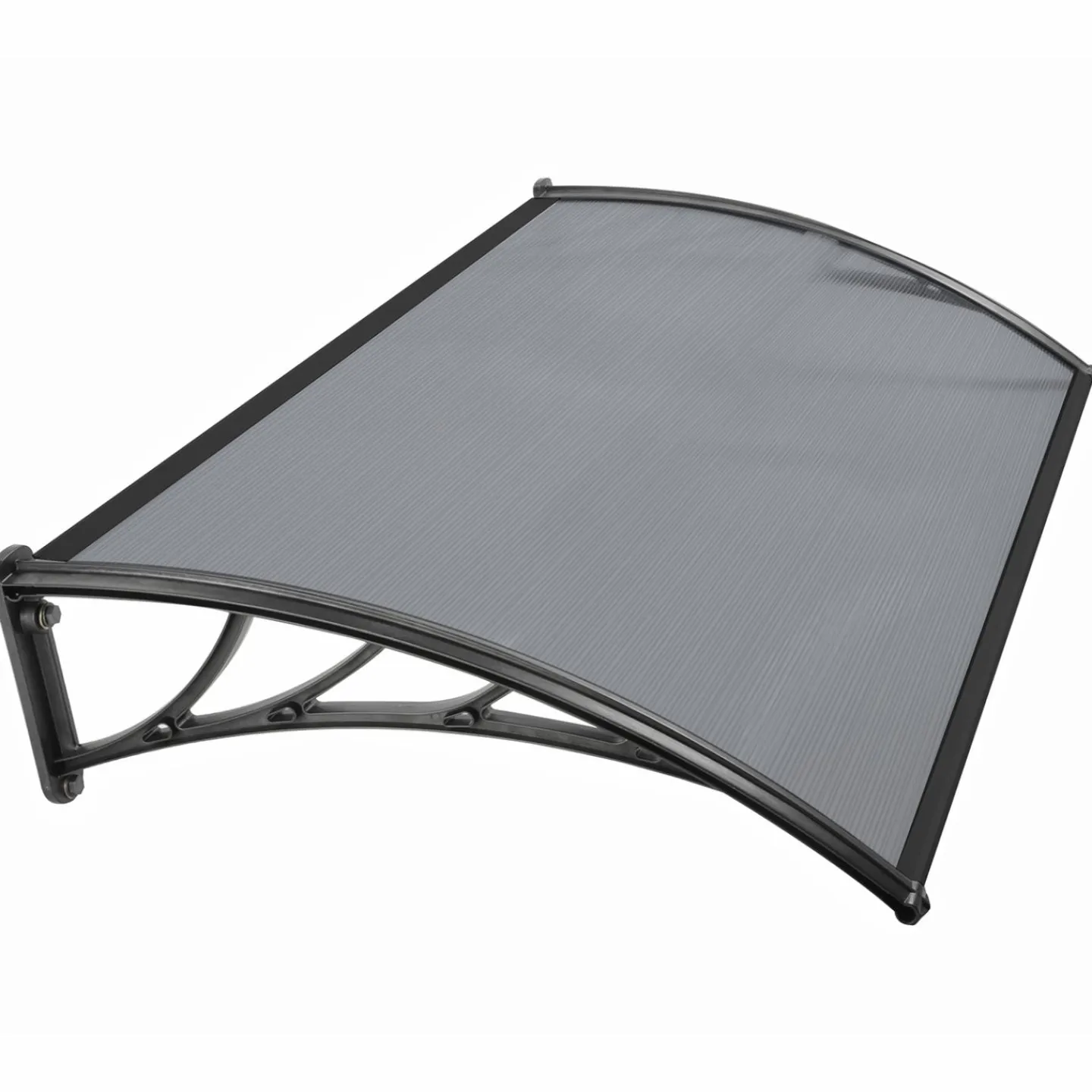 Auvent de porte marquise en polycarbonate noire 80 x 120 cm*IDMarket Discount