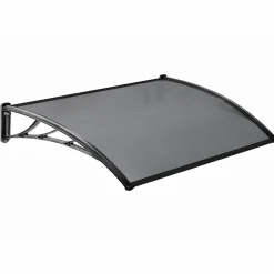 Auvent de porte marquise en polycarbonate noire 80 x 120 cm*IDMarket Discount