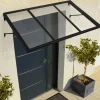 Auvent de porte moderne verrière noir 80 x 113 cm*IDMarket Best