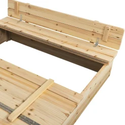 Bac à sable bois refermable avec couvercle et 2 bancs intégrés*IDMarket Best