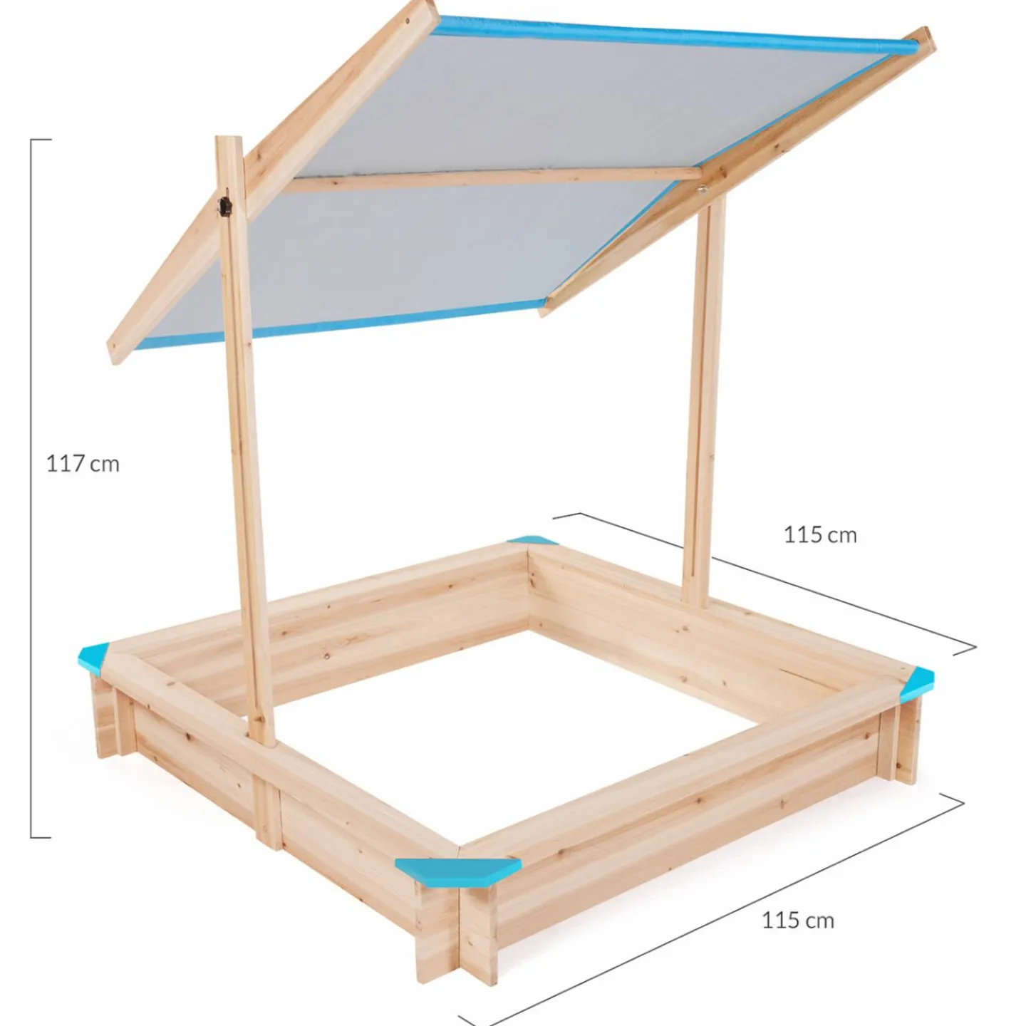 Bac à sable en bois avec toit refermable*IDMarket Outlet