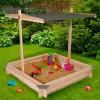Bac à sable en bois avec toit gris refermable*IDMarket Outlet