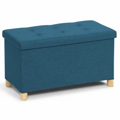 Banc coffre bleu canard 76 cm*IDMarket Outlet