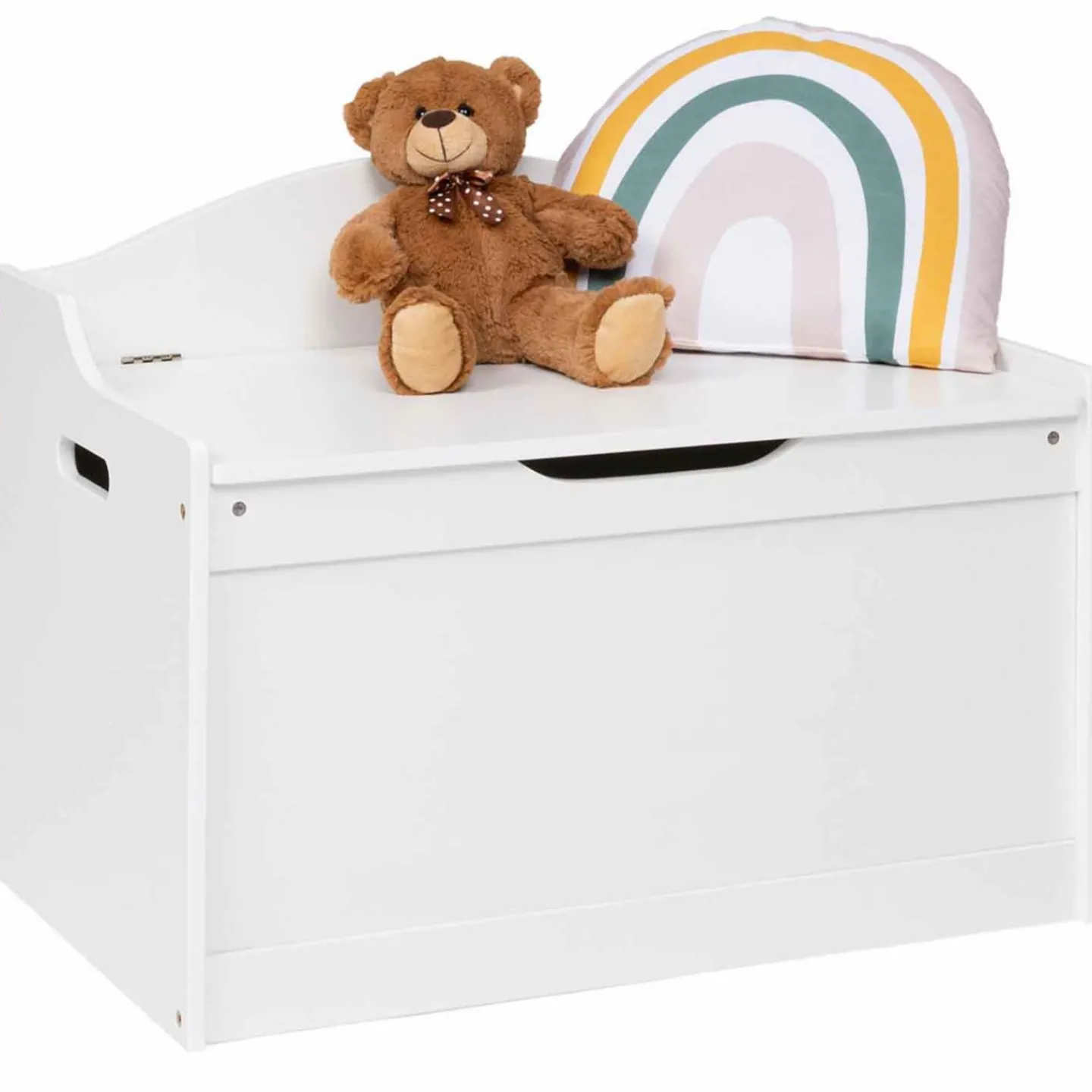 Banc coffre de rangement enfant en bois blanc*IDMarket Online