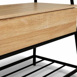 Banc d'entrée industriel bois et noir*IDMarket