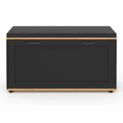 Banc d'entrée noir avec coussin et rangement chaussures*IDMarket Hot