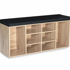 Banc d’entrée range chaussures bois imitation hêtre*IDMarket Outlet