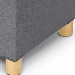 Banquette rangement tissu gris en lin*IDMarket Hot