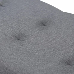 Banquette rangement tissu gris anthracite en lin*IDMarket Clearance