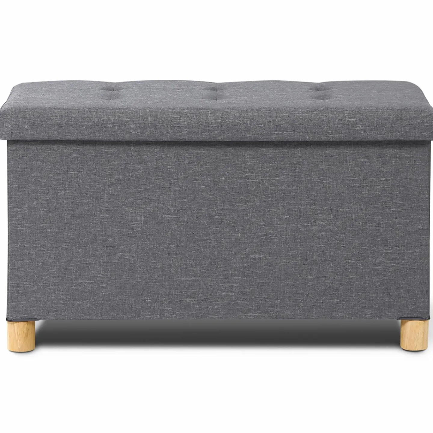 Banquette rangement tissu gris anthracite en lin*IDMarket Clearance