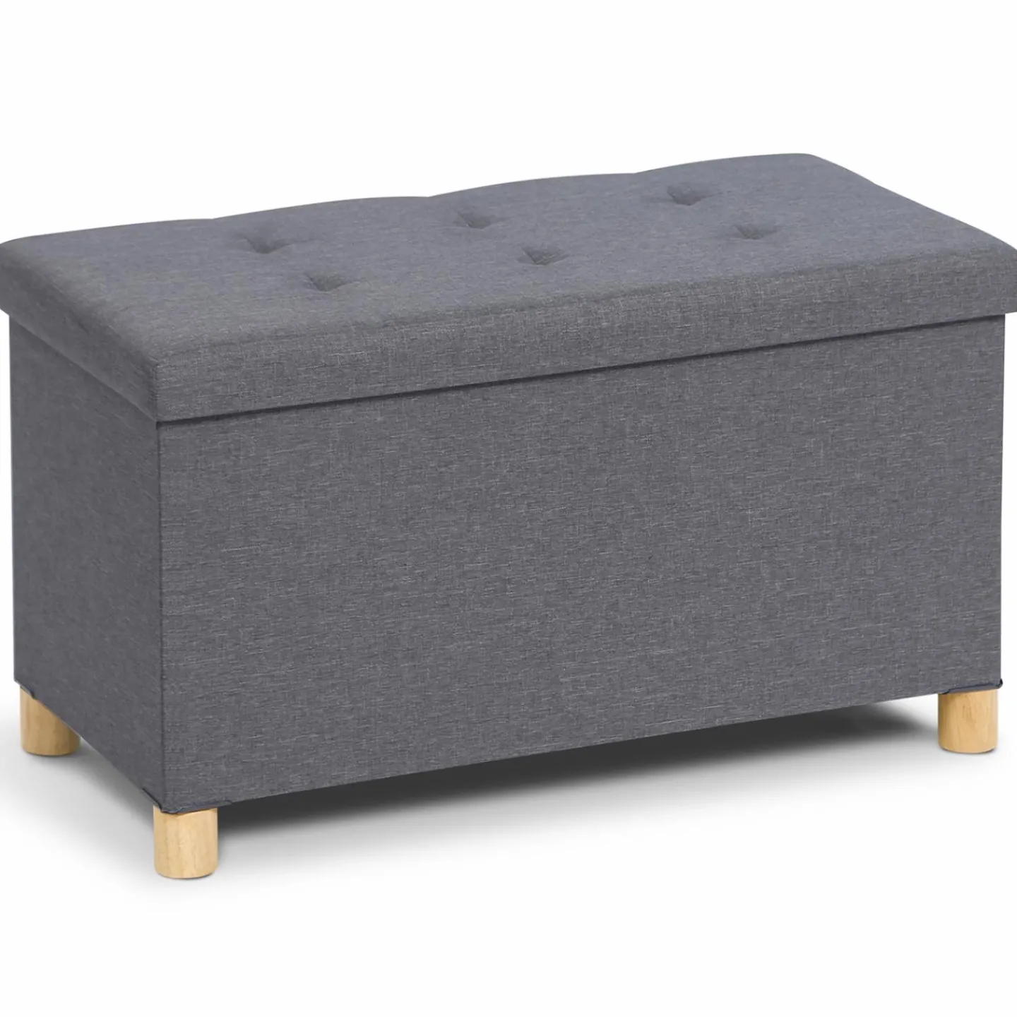 Banquette rangement tissu gris anthracite en lin*IDMarket Clearance