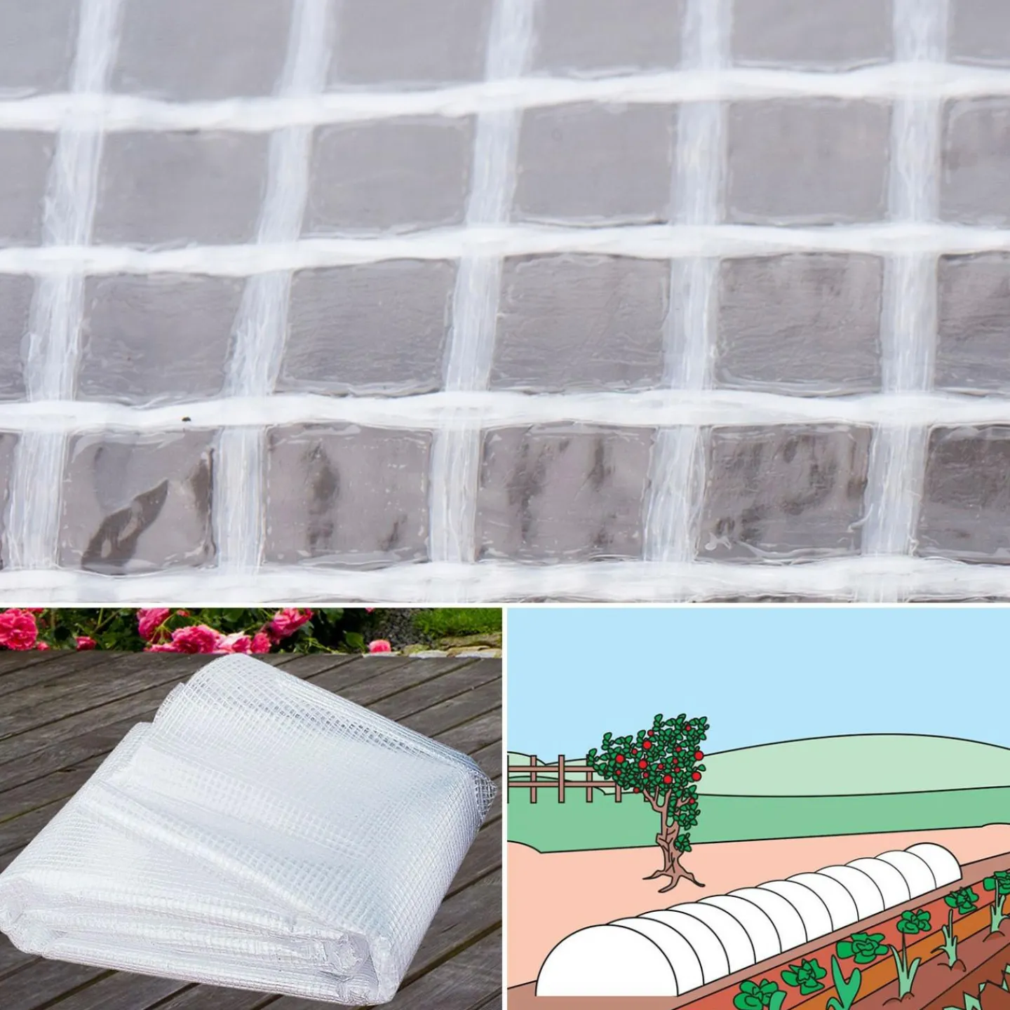 Bâche armée transparente 8x12 m renforcée*IDMarket Online