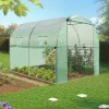 Bâche de rechange pour serre tunnel 6 m² verte ROMA*IDMarket New