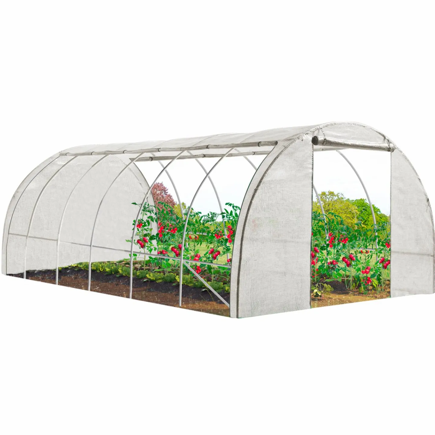 Bâche serre tunnel relevable blanche 3x6m*IDMarket Sale
