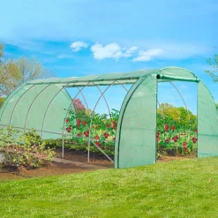 Bâche serre tunnel relevable verte 3x6m*IDMarket Online