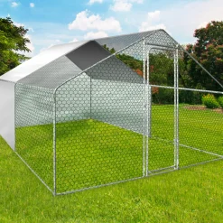 Bâches waterproof pour enclos poulaillers blanches 150 gr 1 arrière + 2 côtés*IDMarket Hot